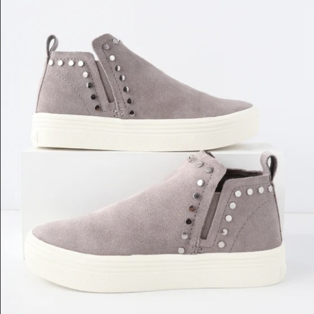 Dolce Vita Tate Smoke Grey Suede Studded Sneakers